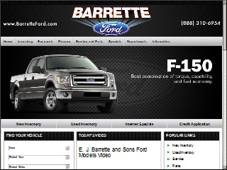 Web site www.barretteford.com, E. J. Barrette & Sons, Inc.