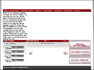Web site www.champlainchevrolet.com, Champlain Chevrolet