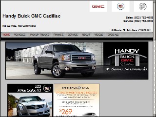 Web site www.handypontiac.com, Handy Pontiac-Cadillac-Buick